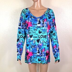 Aceshion Colorful Love Long Sleeve Tshirt